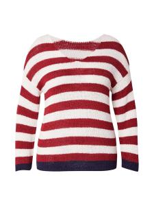 Свитер ONLY Carmakoma, цвет Carmine red/White