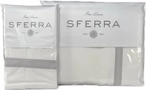 Охлаждающее, мягкое и дышащее постельное белье, комплект из 4 простыней размера "Queen-Size", белый / Лунный Sferra, White/Lunar