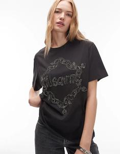 Футболка Allsaints Drip с декором черного цвета