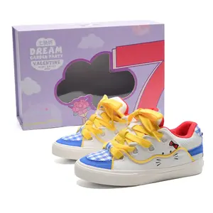 7 SEVFUN Износостойкие и легкие низкие скейтерские кроссовки унисекс бело-сине-желтые, цвет White Blue Yellow