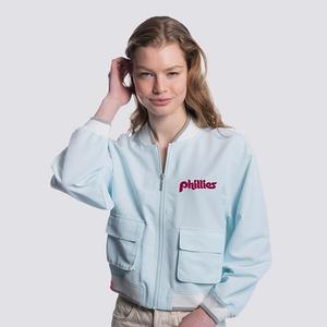 Женская светло-голубая куртка philadelphia phillies paisley укороченная на молнии Lusso