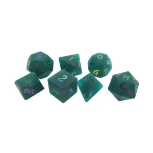 Набор Poly — матовое стекло, изумрудное со спектральным эффектом (7), Gemstone Dice (Old School Dice & Accessories)