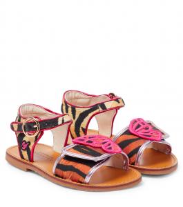 Сандалии с принтом бабочка-тигр Sophia Webster Mini, Tiger & Fuchsia
