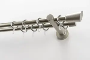 Карниз для штор GARESA "MOLIS", 2 направляющие, желаемая длина, комплект для штор, выдвижной, настенный монтаж, клин, с кольцами и крючками 400 см, Ø 20 мм, цвет mattchromfarben