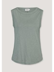 Топ Hessnatur Light Slub Jersey Top Regular из чистого органического хлопка матового зеленого цвета