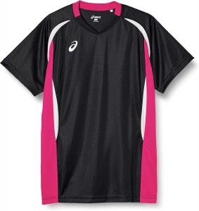 Мужская волейбольная футболка ASICS XW1325 с коротким рукавом, черный/розовый