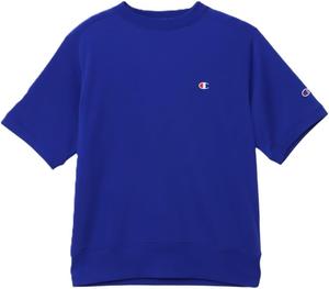 Мужская толстовка Champion TECH WEAVE TERRYC3-BG002 с коротким рукавом, быстросохнущая, эластичная, антибактериальная, с вышивкой и резиновым принтом, синий