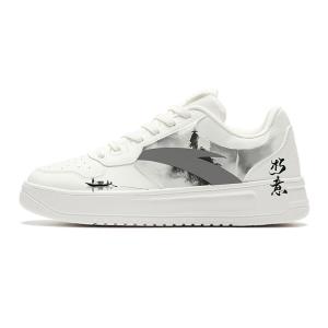 Антискользящие амортизирующие низкие скейтерские кроссовки Anta Life Collection мужские бело-черные