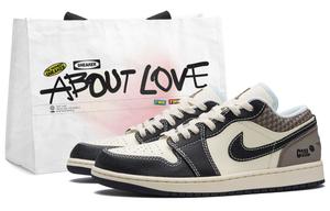 Jordan Баскетбольные кроссовки Nike Air 1 Cocoa Bean Mocha с низким верхом, устойчивые к износу, мужские, черные, белые, коричневые