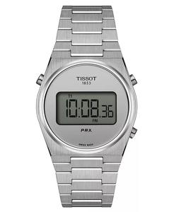 Часы унисекс с цифровым браслетом PRX из нержавеющей стали, 35 мм Tissot, серебро