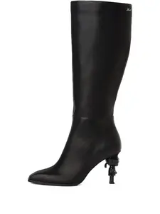 Сапоги Ikon на скульптурном каблуке KARL LAGERFELD, черный