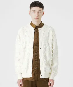 Жаккардовый кардиган с бахромой Loveless, цвет White