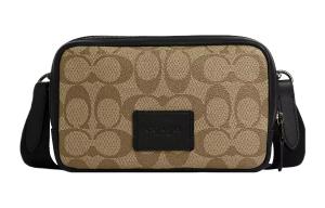 COACH Сумка-чехол для фотоаппарата из гладкой телячьей кожи через плечо мужская малая хаки