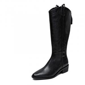 Сапоги женские 4 см Devanro, Black (Thin Fleece)