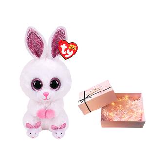 Ty Очаровательные мультяшные милые бело-розовые тапочки с кроликом хлопковый плюш игрушка кукла плюшевая кукла высота 15см