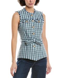 Cinq à Sept Твидовый жилет Matilda, синий