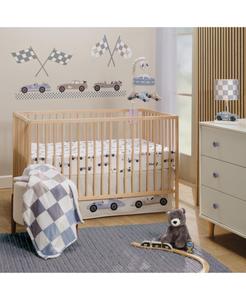 Комплект постельного белья для детской кроватки Little Racer из 3 предметов с машинками/транспортом Lambs & Ivy, Blue