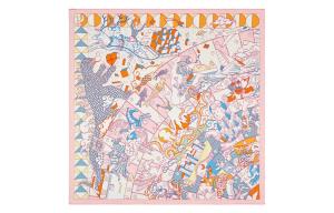 Шёлковый шарф HERMES розовый женский