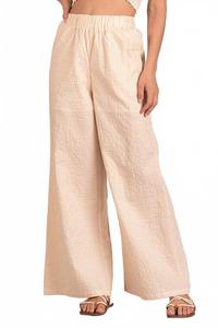 Брюки из ткани в рубчик бежевого цвета ELAN