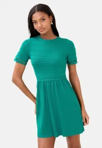 Короткое мини-платье-свитер с фестончатой отделкой и рукавами. Lipsy, Green