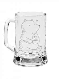 Пивная кружка стеклянная, несущая утренний кофе без слов в прозрачном виде Mr. & Mrs. Panda