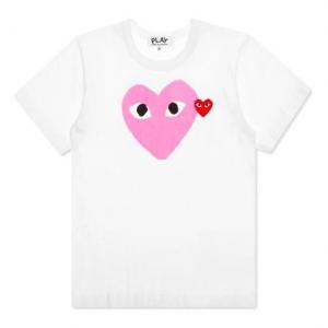 Футболка red emblem heart t-shirt 'white/pink' Comme Des Garcons Play, белый