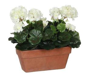 Декоративное растение Mica Decorations Geranien, 13x29x13 см, белый