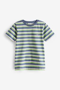 Детская полосатая футболка со щитом Gant, синий