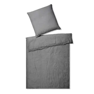 Элегантное постельное белье» «Бриз» в размере. 135х200 или 155х220 см", постельное белье полульняное, постельное белье на молнии Elegante, темно-серый