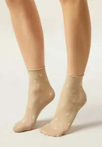 Полупрозрачные носки с блестящими сердечками Calzedonia, Nude