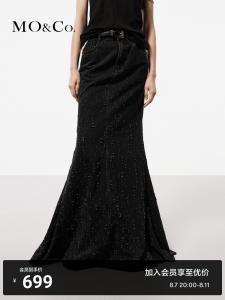 Джинсовая юбка Moco с высокой талией, черный