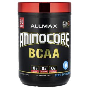 ALLMAX, аминокислоты с разветвленной цепью AMINOCORE, голубая малина, 315 г (0,69 фунта)