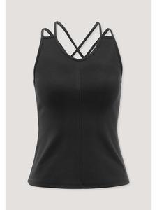 Спортивный топ Hessnatur Top Fitted ACTIVE COMFORT из органического хлопка черного цвета