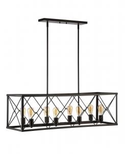 Подвесной светильник Galax с 8 регулируемыми плафонами, выполненный из железа в стиле фермерского дома и индастриал, со светодиодной подсветкой и возможностью диммирования Jonathan Y, черный
