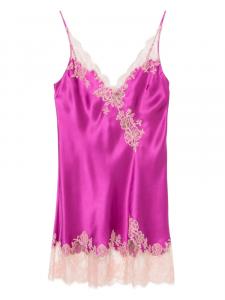 Ночная сорочка с кружевом Calais-Caudry Carine Gilson, фиолетовый