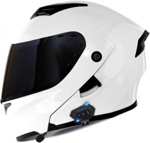 Шлем внедорожный Yagteycll Bluetooth с двойными козырьками, белый / черный