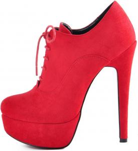 Generic Женские ботильоны на платформе с застежкой на шнуровке, высокие каблуки-стилетто, классический круглый носок, праздничные туфли на высоких каблуках, короткие ботильоны, удобные туфли для свадьбы, выпускного или вечернего платья