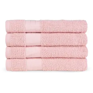 Полотенца Uni из хлопка, махровые, с бордюром, 500 г/м², однотонные, без подвеса Good Morning, светло-розовый