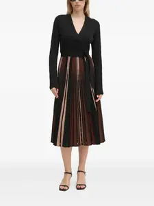 Платье миди с запахом и плиссировкой Dvf Diane Von Furstenberg, черный