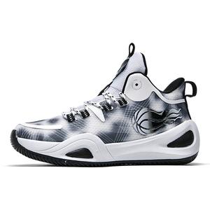 GQWE Антискользящие и износостойкие дышащие баскетбольные кроссовки мид-топ унисекс белый черный, цвет White Black