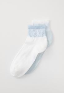 Носки Calvin Klein Underwear WOMEN QUARTER GLOSSY 2 PACK, Light Blue/White/Light Blue