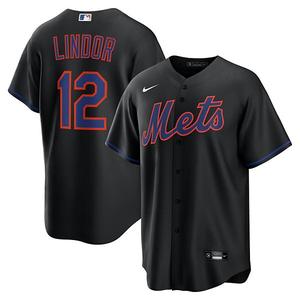Мужская черная альтернативная реплика джерси francisco lindor new york mets Nike
