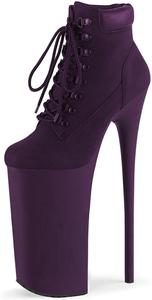 Женские ботильоны FYS с толстой платформой, круглым носком и шнуровкой, на высоком каблуке с квадратным каблуком, сексуальные для вечеринок и клубов, размер 4-16 США, Purple