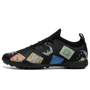 NMR Мужские и женские футбольные бутсы с короткими и длинными резиновыми шипами противоскользящие износостойкие дышащие для искусственного покрытия черные, цвет Black Turf