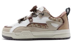 XTEP Женские противоскользящие износостойкие низкие скейтерские кроссовки Brown Gray, цвет Brown Gray