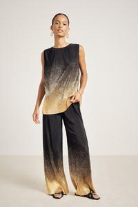 Верхняя часть плиссе с фольгой Ombre River Island, черный