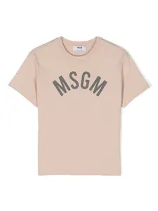 Футболка с логотипом MSGM Kids, коричневый