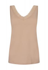 Женская кружевная майка Natural Comfort с v-образным вырезом CALIDA, цвет Rose Teint