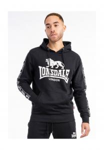 Мужская толстовка с капюшоном стандартного кроя SCOUSBURGH LONSDALE, черно-белый