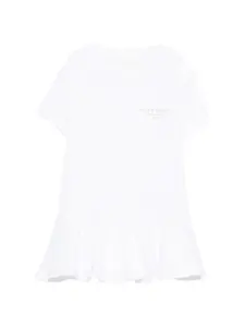 Платье с оборками и логотипом Givenchy Kids, белый